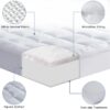 Extra Thick Mattress Topper, Cooling Mattress Pad Cover, Organic Cotton Pillow Top Protector with 8-21 Inch Deep Pocket, Twin Size