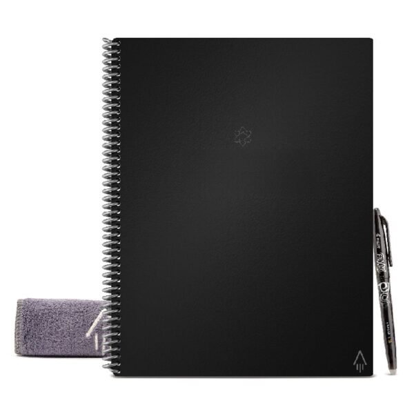 Rocketbook Fusion Smart Reusable Spiral Notebook, Black, Letter Size Eco-Friendly Notebook (8.5