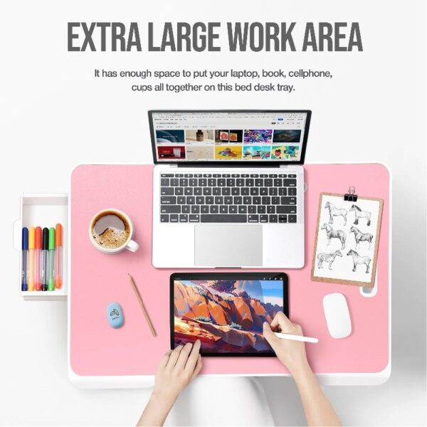 Livhil Large Lap Desk for Bed | Laptop Table, Portable Lap Desk, Home Office Room Laptop Desk for Bed Table Floor Table, Floor Desk for Adults (Black)