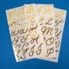 (3 pack) Hello Hobby Iron-on Gold Foil Script Letters, 47 Pieces