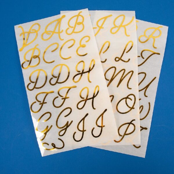 (3 pack) Hello Hobby Iron-on Gold Foil Script Letters, 47 Pieces
