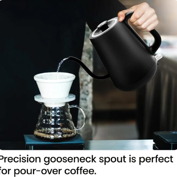 Precise Pour 0.8L Electric Gooseneck Kettle with Automatic Shut-Off – Black