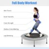 36 Inch Mini Folding Trampoline Portable Recreational Fitness Rebounder, Foldable Mini Trampoline, Fitness Rebounder for Indoor Garden-Silver