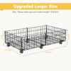 Under Bed Storage with Wheels, 2 Pack Living Room Bedroom Storage Organizers, Large Metal Under Bed Drawer Containers, Black