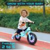 Kid Balance Bike, 12'' Toddlers Training Bicycle for 2-5 Years Old Boys Girls, Lightweight with Lighting up Wheels, Bule