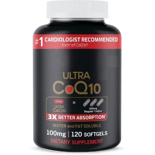 Ultra CoQ10 CoEnzyme Q10 for Heart Health and Energy Production Dietary Supplement Softgels, 100 mg, 120 Count