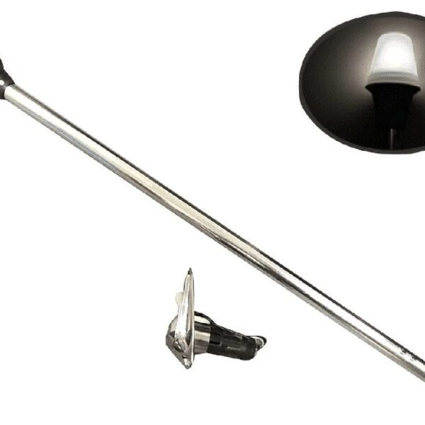 Marine Boat Navigation All-Round Warm White Stern Light, 2-Prong Chrome Base, 24