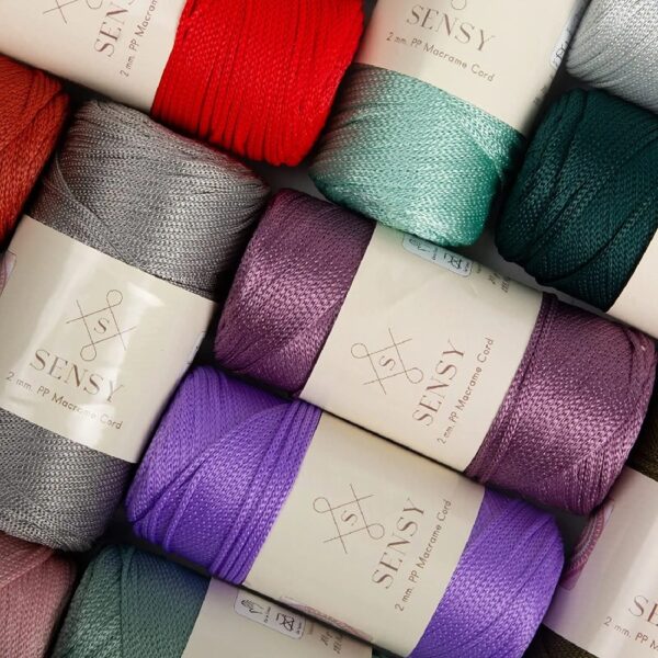 5 Skeins of Sensy Premium 2mm 251 Yards Polyester Rope 100% Polypropylene Cord Macrame Cord 2mm Crochet Bag Cord Macrame Rope Crochet Thread Gift for Knitter (Latte)