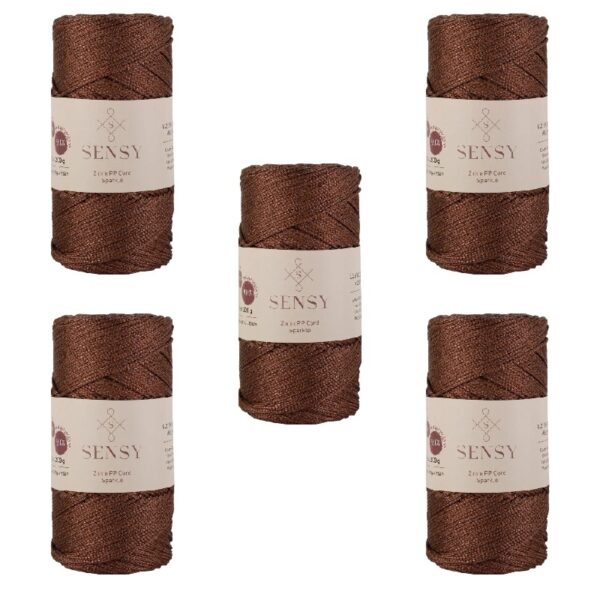 5 Skeins of Sensy Premium 2mm 251 Yards Polyester Rope 100% Polypropylene Cord Macrame Cord 2mm Crochet Bag Cord Macrame Rope Crochet Thread Gift for Knitter (Latte)