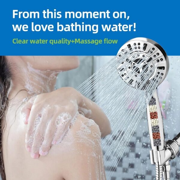Handheld Showerhead w/ Magnetic Docking Brackets,High Pressure 10 Spray Modes Shower Head,New