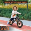 Kid Balance Bike, 12'' Toddlers Training Bicycle for 2-5 Years Old Boys Girls, Lightweight with Lighting up Wheels, Bule