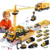 Kids Construction Trucks Toys, Alloy Car Vehicles Set with Light and Sound, Dump Truck, Excavator, Crane, Concrete Truck for 3-7 Years Old Boys Thanksgiving Christmas Birthday Gifts