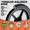 Kid Balance Bike, 12'' Toddlers Training Bicycle for 2-5 Years Old Boys Girls, Lightweight with Lighting up Wheels, Bule