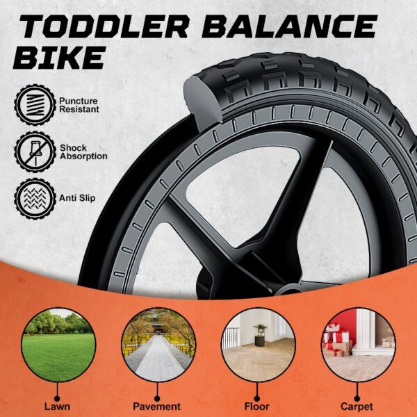 Kid Balance Bike, 12'' Toddlers Training Bicycle for 2-5 Years Old Boys Girls, Lightweight with Lighting up Wheels, Bule