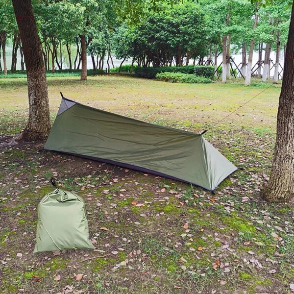 Camping Tent Waterproof 1 Person Shelter Survival easy for Mountaineering Beach Fishing Backpacking Hiking , Green
