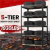 5-Tier Metal Boltless & Adjustable Storage Rack, Blue
