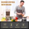 Silicone Kitchen Utensil Set, 7 Pieces Nonstick Cooking Utensil Set with Holder, Heat Resistant Cookware Silicone Spatulas Set, Kitchen Tool Set for Cooking