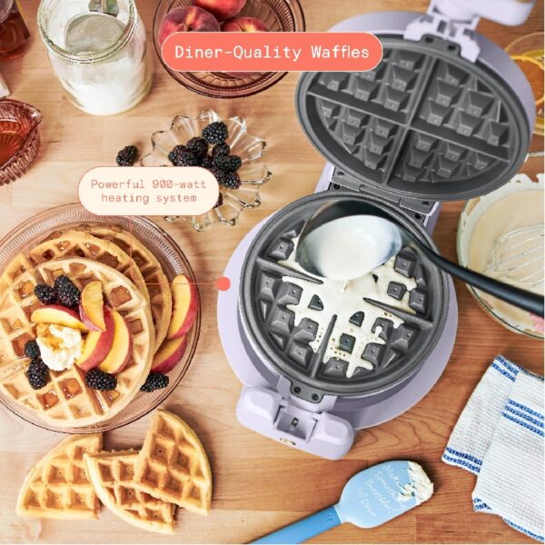 Rotating Belgian Waffle Maker, White Icing by Drew Barrymore