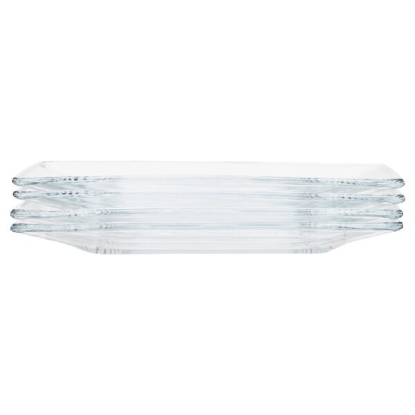12-Piece Square Clear Glass Dinnerware Set