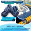 3/8'' x 15' Premium Dock Lines for Boats & PWCs (2PK) | Hi-Performance Mooring Rope Made From Marine-Grade Double Braided Nylon to Resist Sun and Saltwater | 12” Spliced Eyelet + Storage Bag