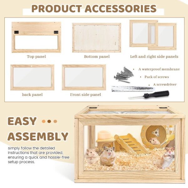 Large Hamster Cages And Habitats, Wooden Chicken Brooder Box, Small Animal Cage, Reptile Tank, Bearded Dragon Tank, 20