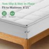 Extra Thick Queen Mattress Topper, Cooling Mattress Pad Cover, Mattress Protector with 8-21 Inch Deep Pocket,White