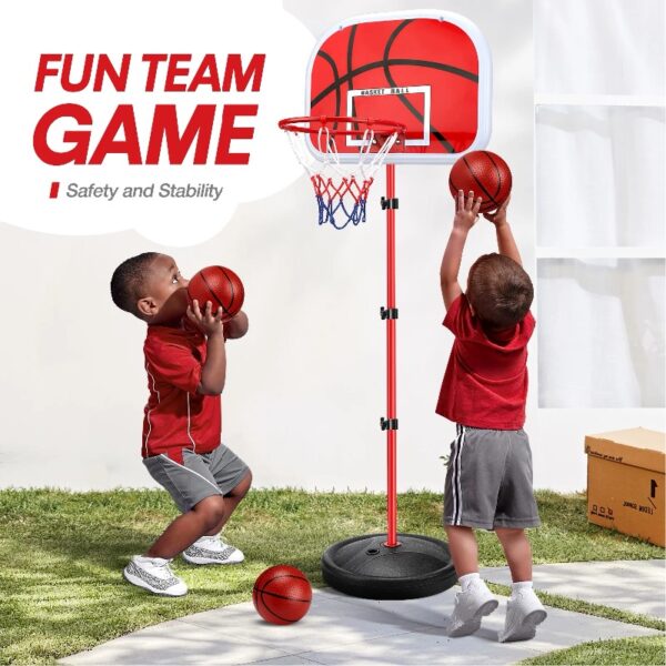 Basketball Hoop, Basketball Hoop Indoor Adjustable Height 2.8-5 FT - Toddler Basketball Hoop - Basketball Goals Indoor Outdoor Play