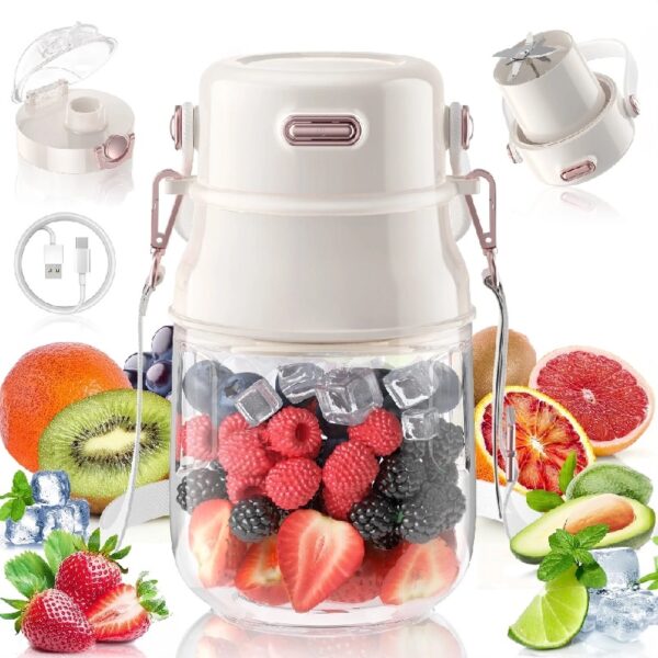 Portable Blender, BPA Free 27oz Personal Blender for Smoothies and Shakes, Juicer Blender (White)