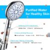9 Setting Handheld Shower Head,High Pressure Shower Head with Filter,Silver