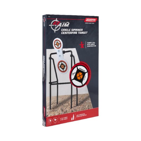 AR500 Spinner Target, Large Frame, White, Steel, Shooting Practice Targets, 4