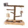 Stgfyxgs Birds Wood Perches Wooden Bird Toys Playground Bird Cage Accessories with Removable Tray for Parakeets Lovebird Canaries Macaw