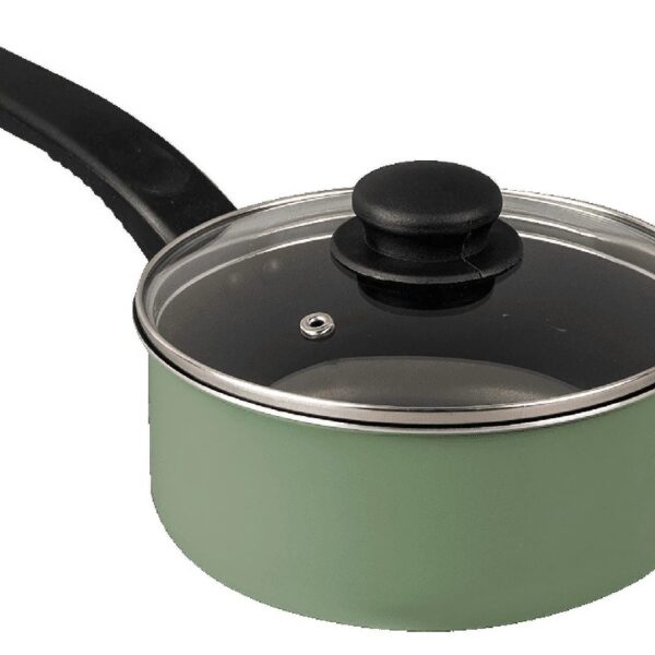 7 Piece Non Stick Aluminium, Pots and Pans Cookware Set, Black