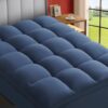 100% 400TC Mattress Topper Queen for Back Pain, Extra Thick Cooling Mattress Pad, Mattress Protector Pillow Top Mattress Cover with 8-21
