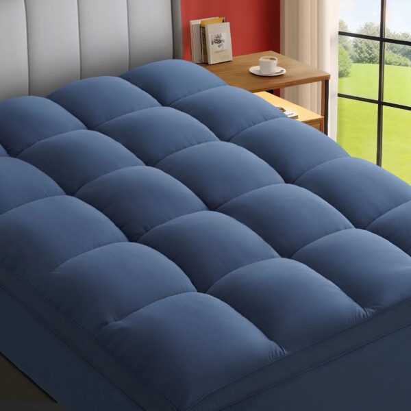 100% 400TC Mattress Topper Queen for Back Pain, Extra Thick Cooling Mattress Pad, Mattress Protector Pillow Top Mattress Cover with 8-21