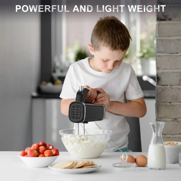Hand Mixer, 450W Turbo Electric Handheld Mixer, 5 Speed Electric Mixers for Kitchen (Black)