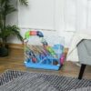 Spaco 2-Level Hamster Cage Rodent Gerbil House Mouse Mice Rat Habitat Metal Wire with Exercise Wheel, Play Tubes, Water Bottle, Food Dishes, Blue