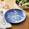 12-Piece Daisy Bamboo Melamine Dinnerware Set, Blue