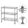 3 Tier Spice Storage Rack, Metal Wire Kitchen Shelving Unit ,18'' L x 8'' W x 18'' H