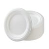 100 Pcs Toyeng 6 inch Disposable Paper Plates - White Pulp Molding Dinner Plates for Parties, Weddings & Outdoor Events – Eco-Friendly & Biodegradable