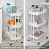 Honey-Can-Do 3-Tier Rolling Craft Cart with Handle, White