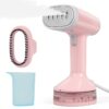 Steamer for Clothes, 1500W Handheld Garment Steamer, Steam Iron, Portable Travel Fabric Wrinkles Remover, 15s Fast Heat-up, Pink