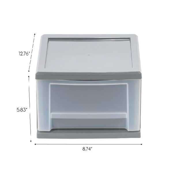 7 Qt Small Plastic Drawers, Under Bed Storage Bins, Stackable, Modular 5Pk