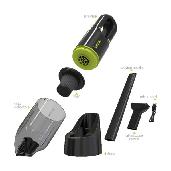 IonVac, Lightweight Handheld Cordless Vacuum Cleaner, USB Charging, Multi-Surface, New