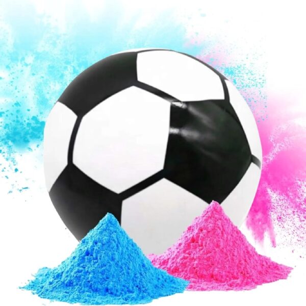 Color Blaze Gender Reveal Soccer Ball with Pink & Blue Colored Powder