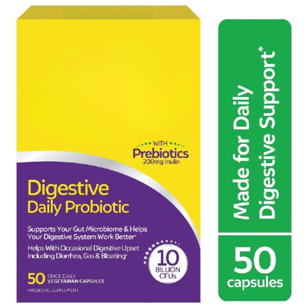 Digestive Daily Probiotic Supplement, for Digestive and Gut Health, 50 Count