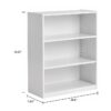 3-Shelf Bookcase with Adjustable Shelves, White