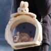 Anvazise Pet Carrier Bag Breathable Cute Doll Decor Portable Small Animals Hamster Chinchilla Travel Shoulder Bag for Outdoor