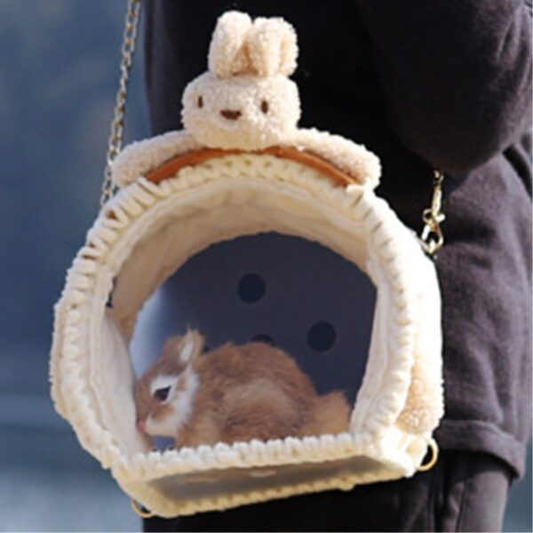 Anvazise Pet Carrier Bag Breathable Cute Doll Decor Portable Small Animals Hamster Chinchilla Travel Shoulder Bag for Outdoor