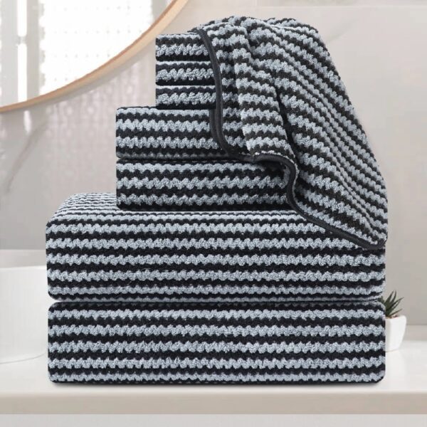 8 Piece Bath Towel Set -2 Soft Bath Sheet,2 Hand Towels, 4 Washcloths- 650 GSM Oversized Bath Shower Towels 35