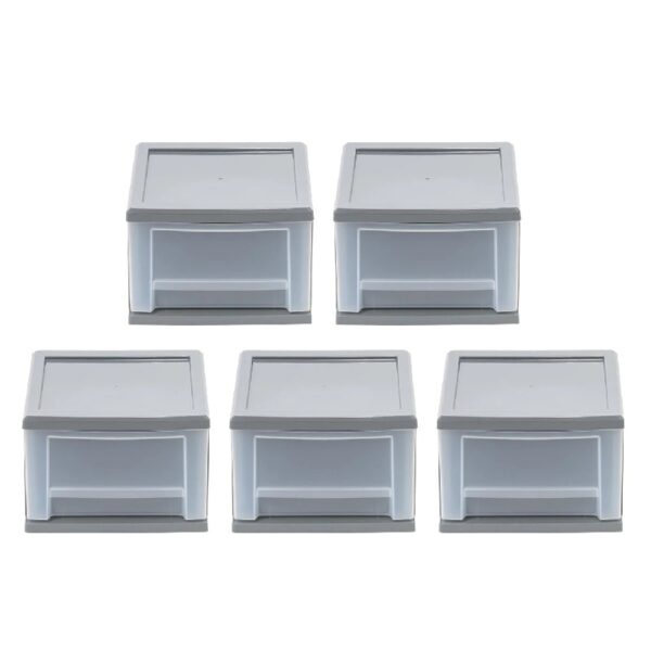 7 Qt Small Plastic Drawers, Under Bed Storage Bins, Stackable, Modular 5Pk